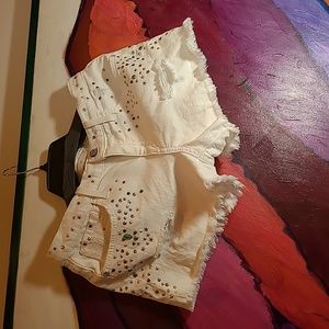 Joe's bejeweled white jeans shorts